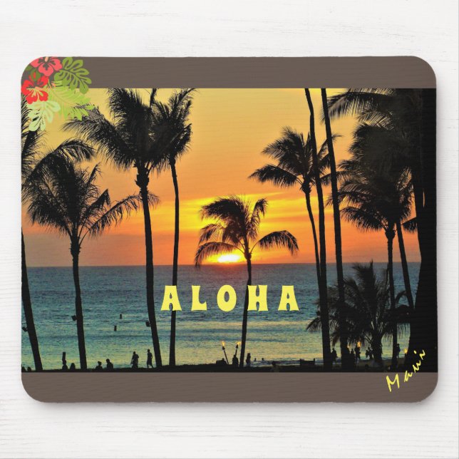 Customise Aloha - Maui Mouse Mat (Front)