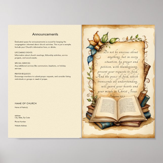 Customise and Download Church Bulletin Poster (Front)