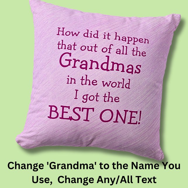 Customise ANY Text - Gift for Grandma Grandmother Cushion (Creator Uploaded)