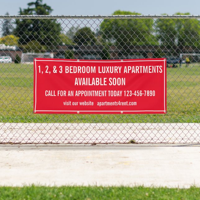 Customise Apartments For Rent Multi Coloured Small Banner (Insitu)