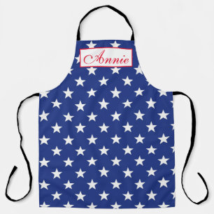 Customise Apron - White Stars Blue BG