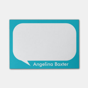 Customise aqua blue and white Talk Bubble Post-it Notes