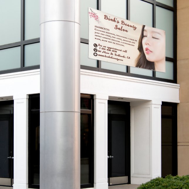 Customise Asian Beauty Hair Salon Advertising  Banner (Outside Building)