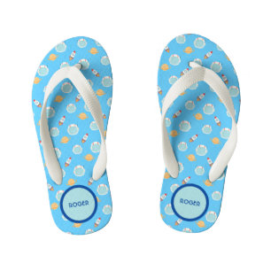 Customise Astronaut Rocket Ship Planets Kid's Flip Flops