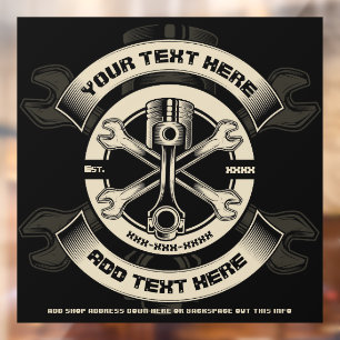 Customise Auto Moto Repair Shop Business Window Cling
