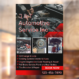 Customise Auto Repair Garage Service List With Log Window Cling