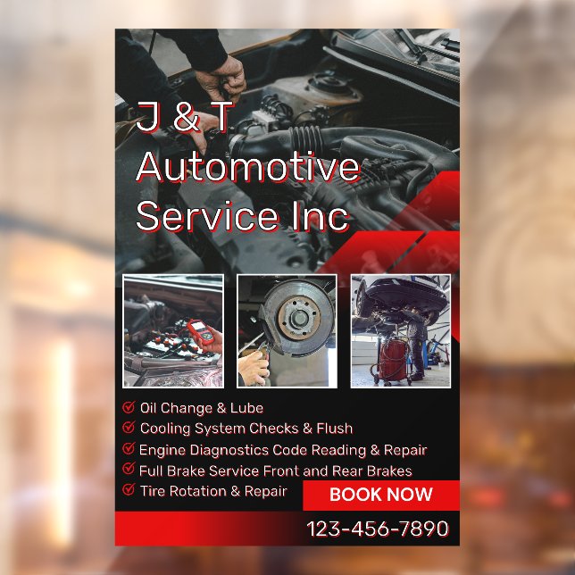Customise Auto Repair Garage Service List With Log Window Cling (Sheet 2)