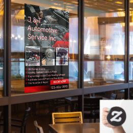 Customise Auto Repair Garage Service List With Log Window Cling