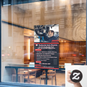 Customise Auto Repair Shop Service Repair List Pro Window Cling