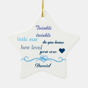 Customise, Baby Boy Star. Ceramic Tree Decoration