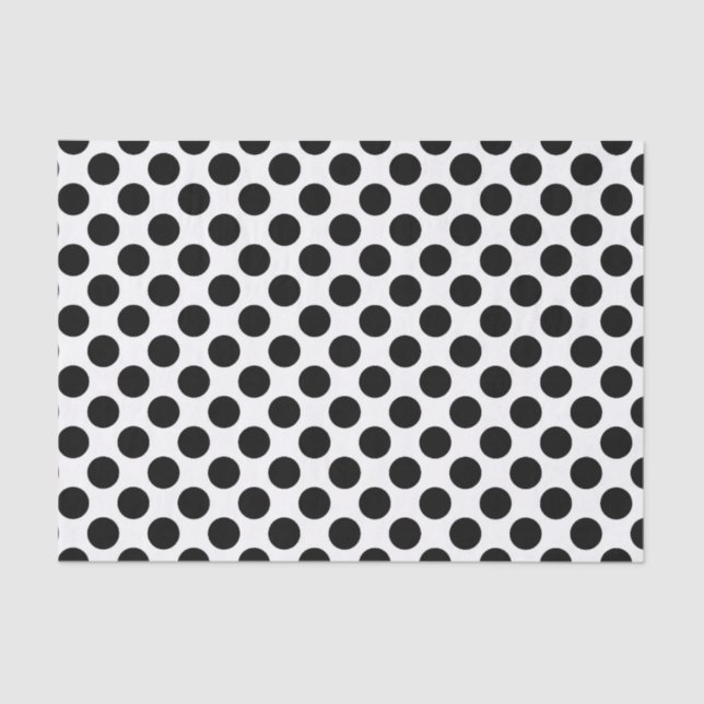 Customise Background: B&W Polka Dots Pattern Tissue Paper (Front)