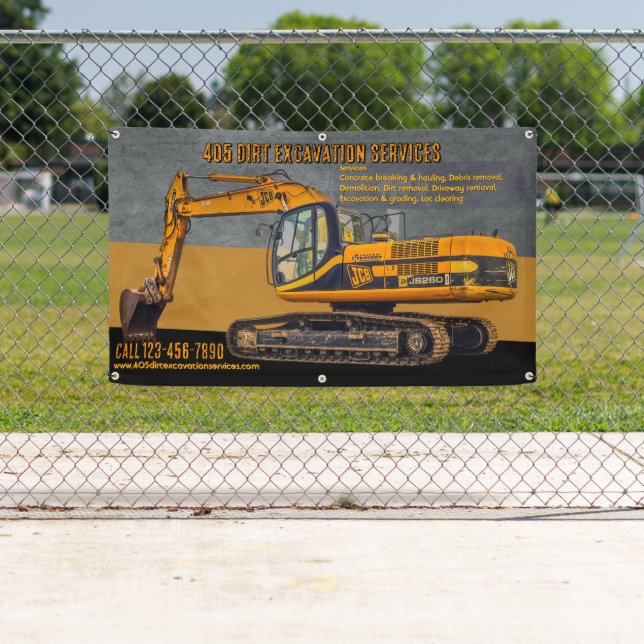 Customise Backhoe Excavation Services Contractor  Banner (Insitu)