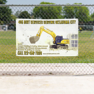 Customise Backhoe General Contractor Construction Banner