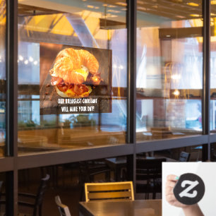 Customise Bacon Egg Cheese Croissant Restaurant  Window Cling