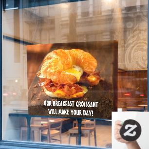 Customise Bacon Egg Cheese Croissant Restaurant  Window Cling