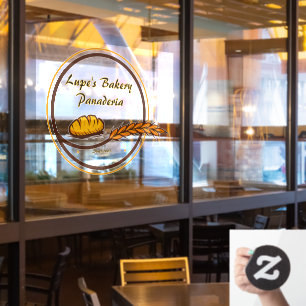 Customise Bakery Shop Bread Grain Front  Window Cling