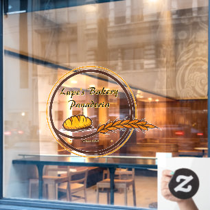Customise Bakery Shop Bread Grain Front  Window Cling