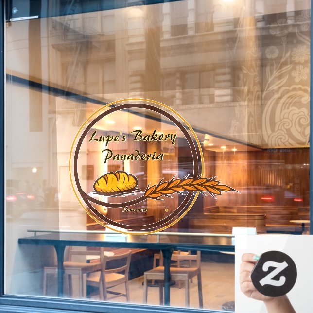 Customise Bakery Shop Bread Grain Front  Window Cling (Cafe Window)