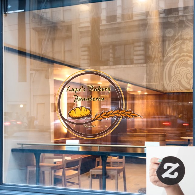 Customise Bakery Shop Bread Grain Front  Window Cling (Cafe Window)
