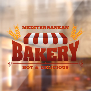 Customise Bakery Shop Wheat Grain Large Window Cling