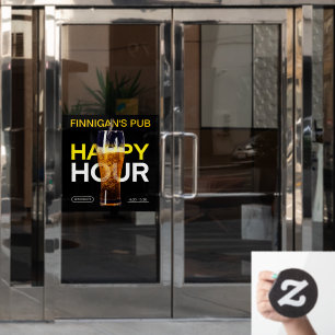 Customise Bar Pub Public House Happy Hour Beer  Window Cling