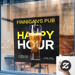 Customise Bar Pub Public House Happy Hour Beer  Window Cling