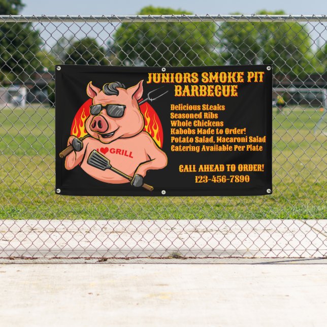 Customise Barbecue Smoker Mobile Business Banner (Insitu)