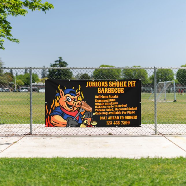 Customise Barbecue Smoker Mobile Business Banner (Insitu)