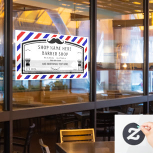 Customise Barber Shop Advert Front Window Cling