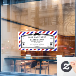 Customise Barber Shop Advert Front Window Cling
