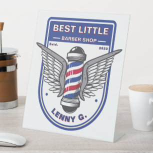 Customise Barber Shop Chair Station ID  Pedestal Sign