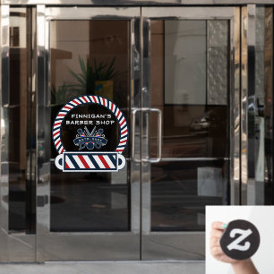 Customise Barber Shop Pole Colours Front Window Cling