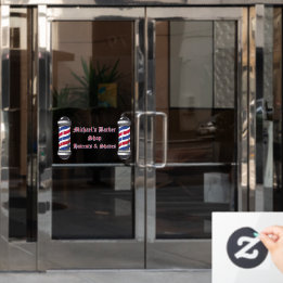 Customise Barber Shop Poles Promo 2 Window Cling