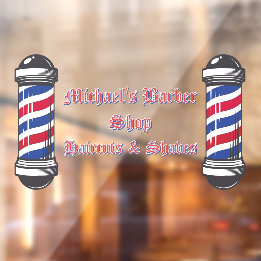 Customise Barber Shop Poles Promo 2 Window Cling
