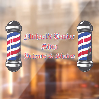 Customise Barber Shop Poles Promo 2 Window Cling
