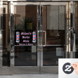 Customise Barber Shop Poles Promotional Window Cling