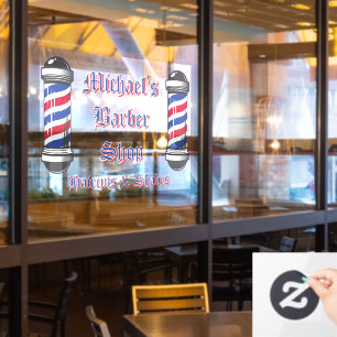 Customise Barber Shop Poles Promotional Window Cling