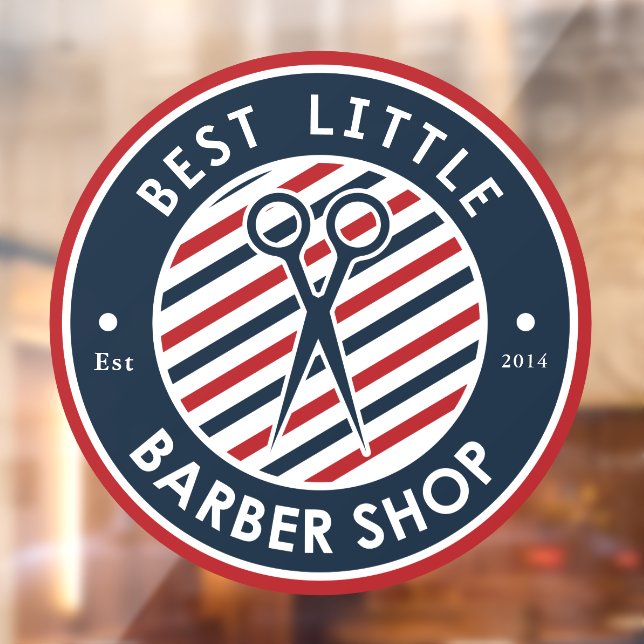 Customise Barber Shop Scissors Pole Colours Busine Window Cling (Sheet 2)