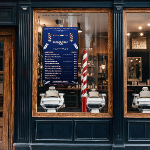 Customise Barber Shop Very Detailed Price List Window Cling