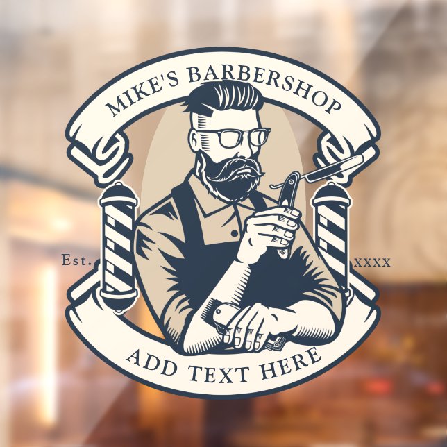 Customise Barbershop Business Front  Window Cling (Sheet 2)
