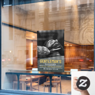Customise Barbershop Modern Bearded Man Graphic Window Cling