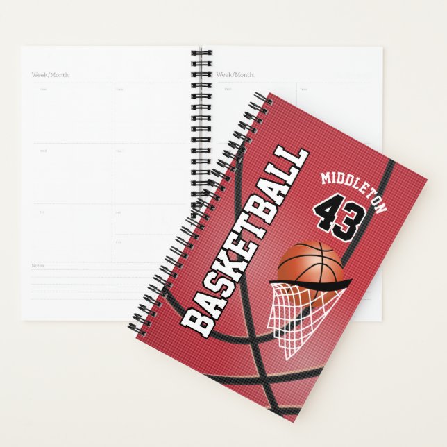 Customise Basketball Game - Red Planner (Display)