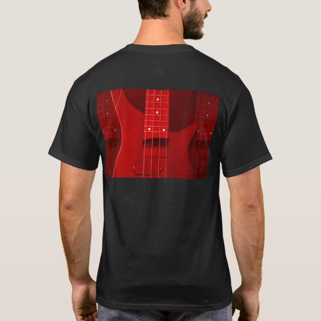 Customise Bass Guitar Trendy Black Colour Template T-Shirt (Back)