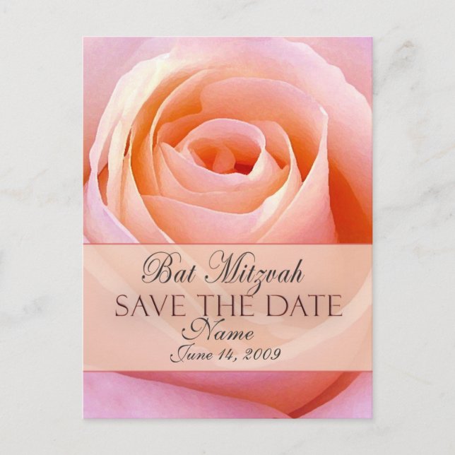 Customise Bat Mitzvah Save the Date Postcard (Front)