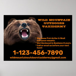 Customise Bear Large Game Taxidermy Shop  Poster