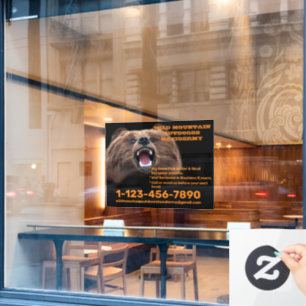 Customise Bear Large Game Taxidermy Shop  Window Cling