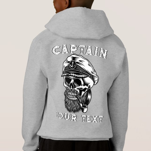 Customise Bearded Sea Captain Skull Smoking Pipe (Back)