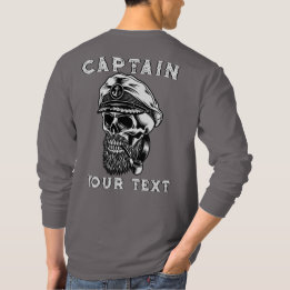 Customise Bearded Sea Captain Skull Smoking Pipe T-Shirt
