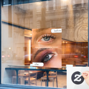 Customise Beauty Salon Before After Eyelash Makeup Window Cling