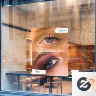 Customise Beauty Salon Before After Eyelash Makeup Window Cling